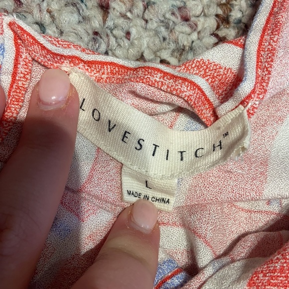 Lovestitch Print Blouse Size Large - Picture 3 of 5